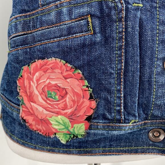Of The Earth Embroidery Floral Jean Button Jacket Size XS - Picture 4 of 10